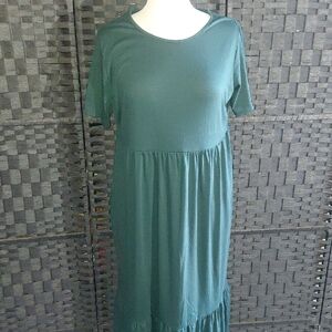 Teal Short Sleeve Maxi Dress